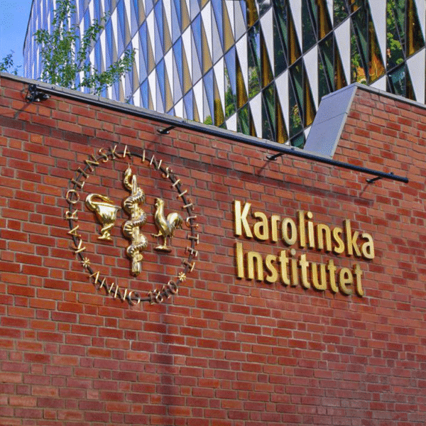 Karolinska Institutet fasadskylt – gjuten brons med ljusramp - Bild 18