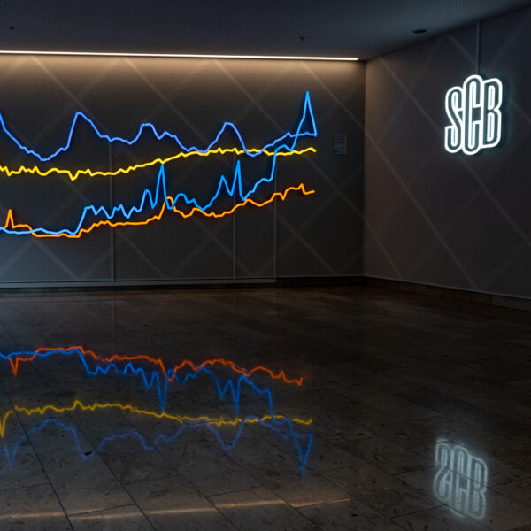 LED-Neoninstallation med formanpassad lackerad sockel och fräst transparent akryl - Bild 5