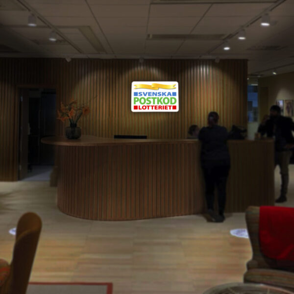 Receptionsskylt ljuslåda i rostfritt stål med LED och digitaltryckt akrylfront - Bild 2