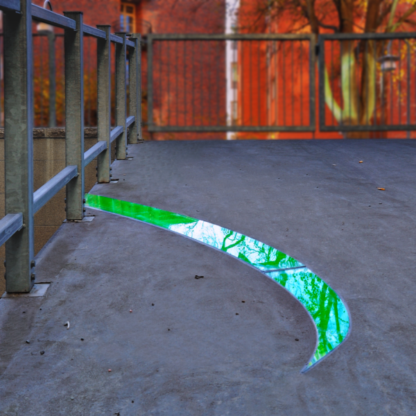 Ljusinstallation i mark med LED-belysta opalfärgade akrylformer - Bild 5
