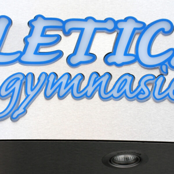 Fasadskylt Baldakinskylt i Rostfritt med LED-logotyp - Bild 7