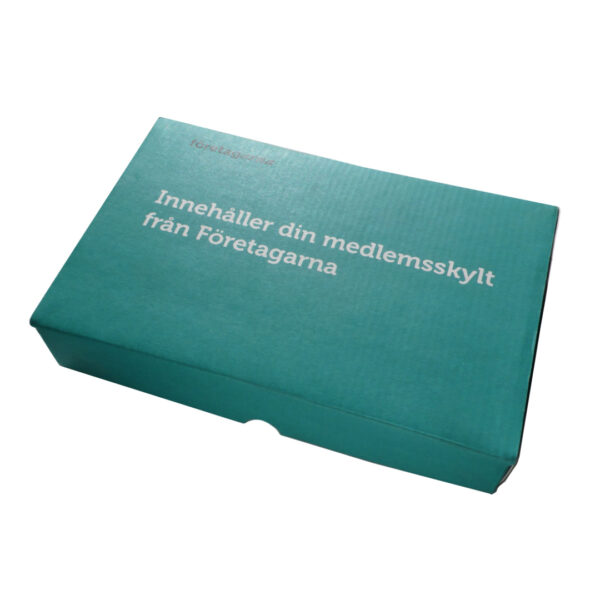 Diskskylt i akryl med tryckt dekor och distansbeslag - Bild 4