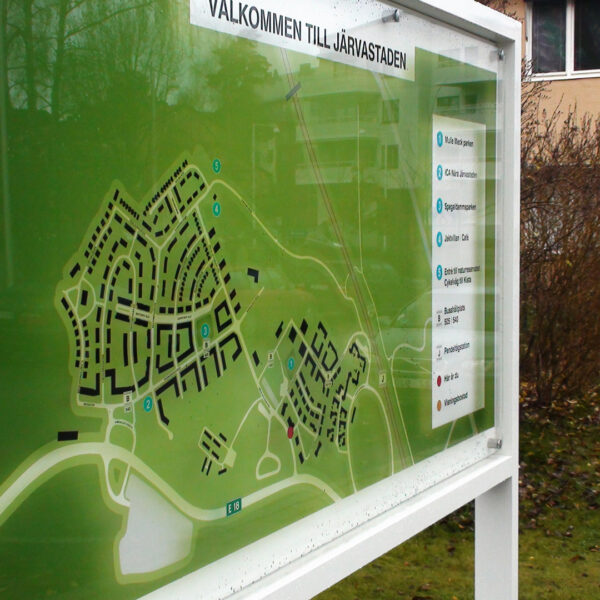 Pylonskylt med glas och digitaltryckt dekor i form av karta - Bild 4