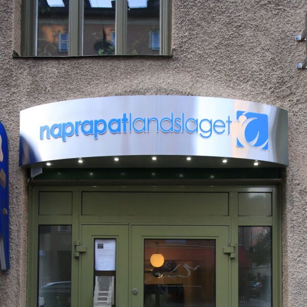Konvex Entréskylt i Rostfritt Stål – Upphöjd Logotyp Text Fasadskylt - Bild 4
