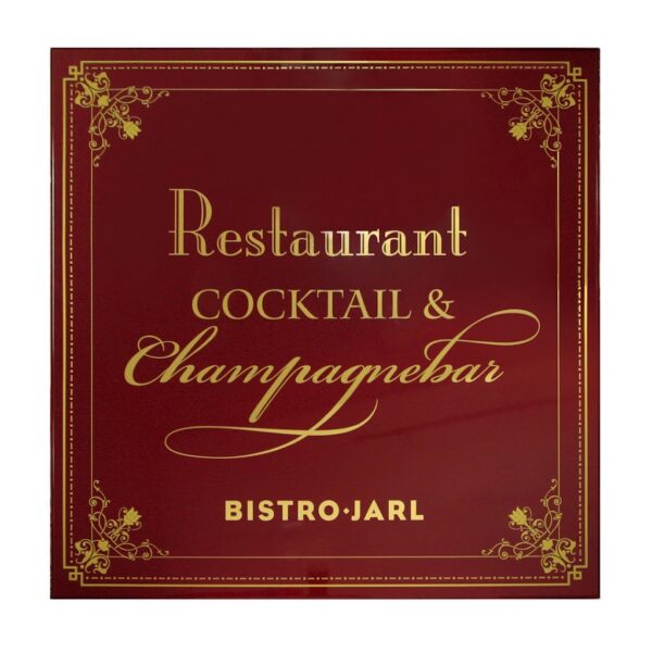 Bistro Jarl Smidesskylt med Dubbelsidig Platta & Krom Guldvinyl - Bild 5