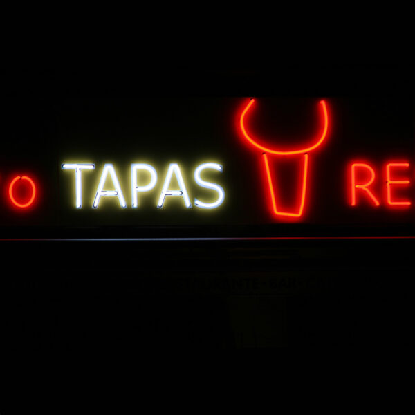 Fasadskylt i Glas med Neon – Monterad på Plåt - Bild 4