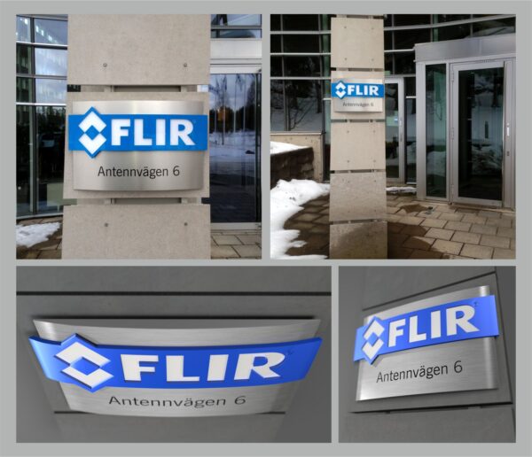 Konvex Fasadskylt med Dekaperad Logotyp – Rostfritt Stål & Akryl - Bild 4