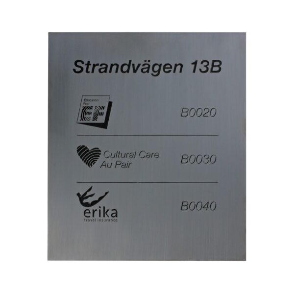 Entréskylt i svartlegerat stål – Strandvägen 13B - Bild 3