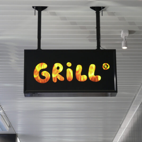 Dubbelsidig LED-flagga med flamdekor – Grill Restaurang - Bild 3