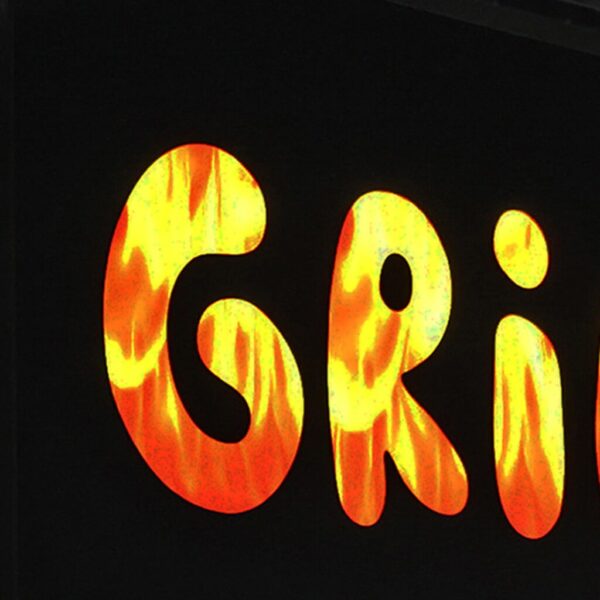 Dubbelsidig LED-flagga med flamdekor – Grill Restaurang - Bild 2