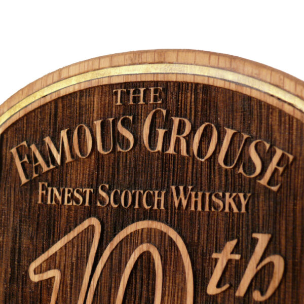 Prisskylt Famous Grouse i ek med mässingsplakett - Bild 2