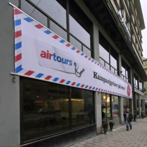 Fasadvepa Airtours i digitaltryckt mesh