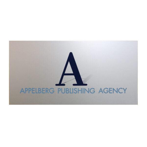 Dörrskylt Appelberg i natureloxerad aluminium
