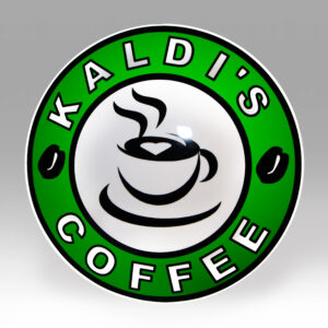 Konvex ljuslådefront Kaldis Coffee med vinyldekor