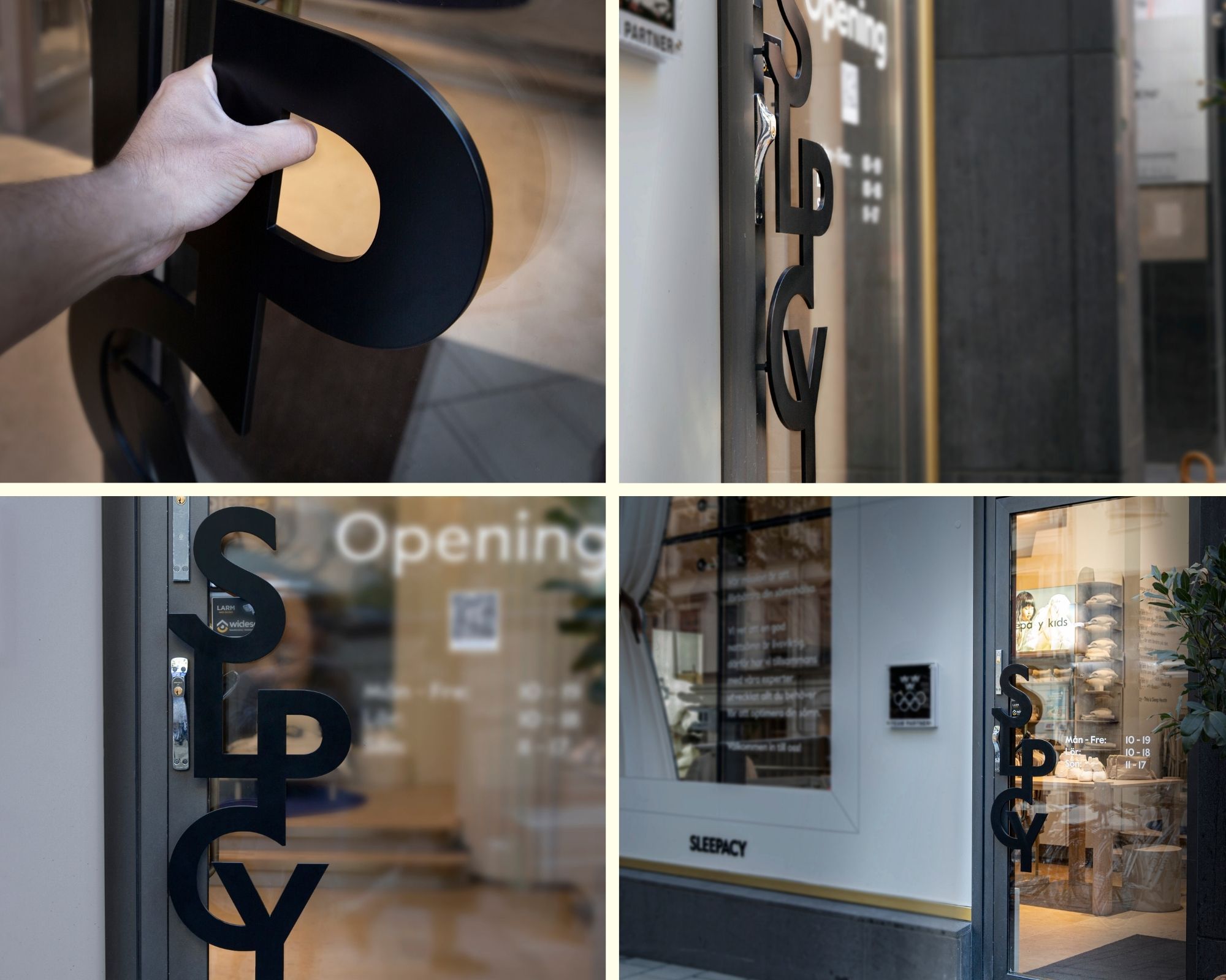sleepacy_dorrskylt_konturskuren_metall_skylt_logotyp_clarex
