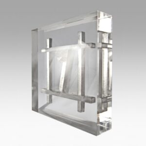 Nummer ett prisskylt och statyett i 30 mm transparent akryl med gravyr