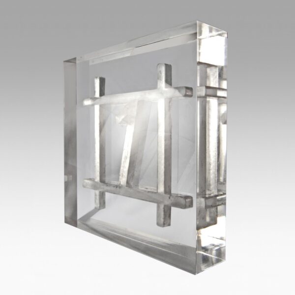 Nummer ett prisskylt och statyett i 30 mm transparent akryl med gravyr