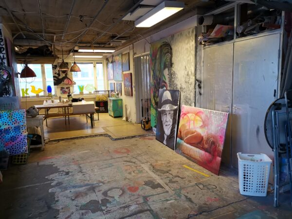 Graffiti Marilyn Monroe glastavla med rostfri ram och LED belysning - Bild 3
