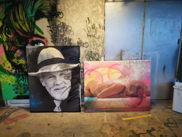Graffiti Marilyn Monroe glastavla med rostfri ram och LED belysning - Bild 7