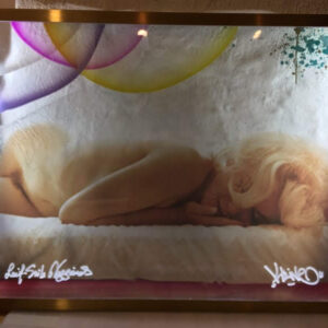 Graffiti Marilyn Monroe glastavla med rostfri ram och LED belysning