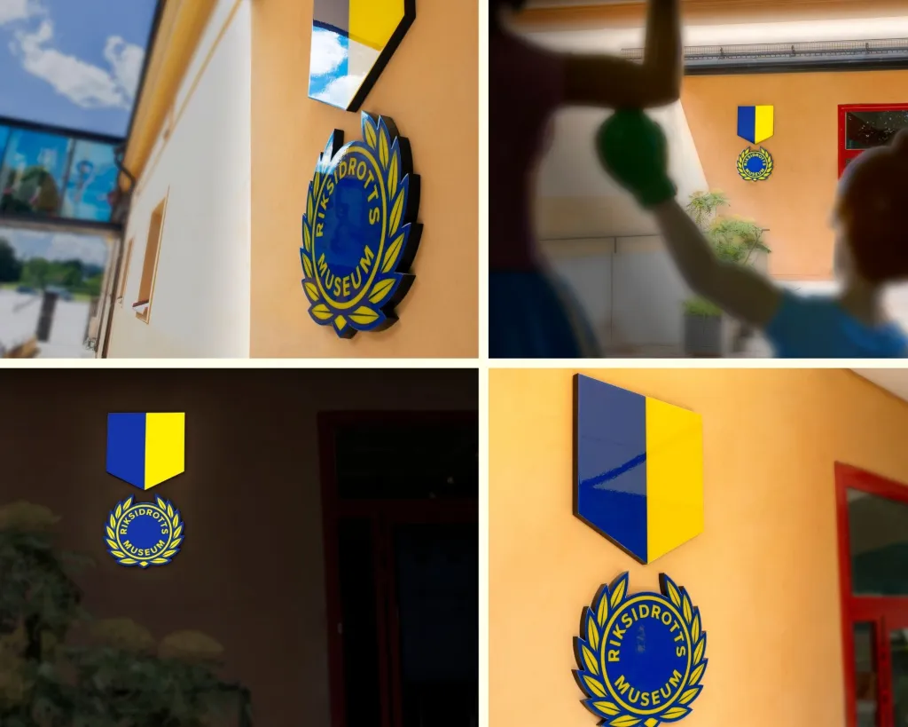 riksidrottsmuseet_konturskuren_skylt_emblem_epoxibehandlad_yteffekt_fasadskylt_clarex riksidrottsmuseet_konturskuren_skylt_emblem_epoxibehandlad_yteffekt_fasadskylt_clarex