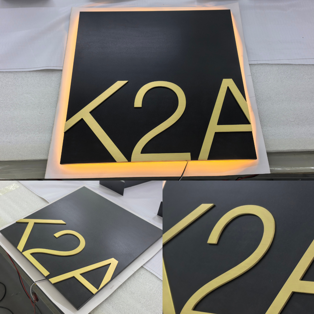 Gjuten Brons Skylt LED belyst corona 