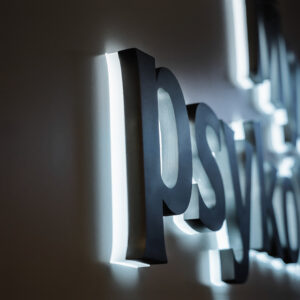 Myndigheten för psykologiskt försvar MFP Receptionsskylt profil 01 rostfritt ljuslåda med corona 1